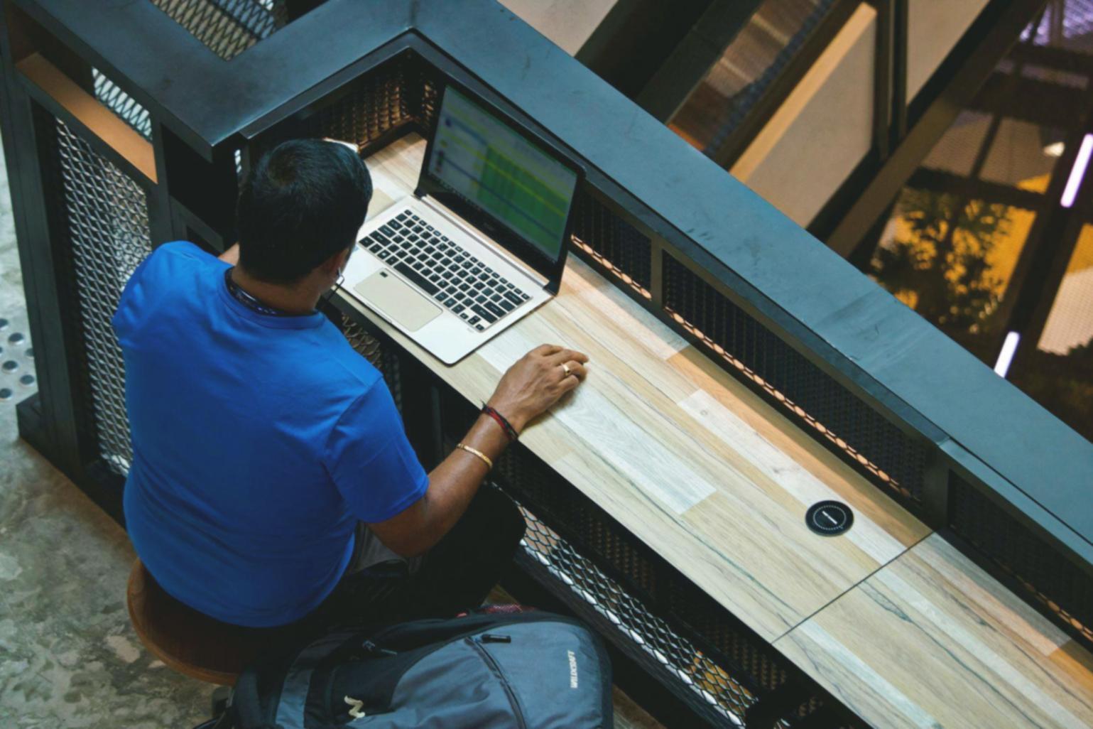 Business consultation workspace with documents and planning materials